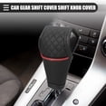 thumbnail image 2 of Unique Bargains Universal Car Gear Shift Cover Shift Knob Cover Automatic Shift Gear Cover Faux Leather Black Red, 2 of 6