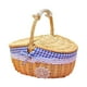 thumbnail image 1 of Cesta de picnic de mimbre portátil de estilo vintage con cuerpo tejido de mimbre. Pequeño, 1 of 9
