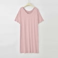 thumbnail image 6 of MGDXOX Women's Oversized Short Sleeve Nightgown Crew Neck Backless Soft Sleep Shirt Dress for Loungewear Pink XXL, 6 of 6