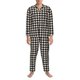 thumbnail image 3 of Fotbe Black and white houndstooth Pijama de Hombre con Estampado de Manga Larga, Conjunto de 2 Piezas, Ropa de Dormir Suave y Cómoda con Bolsillos-Medium, 3 of 7