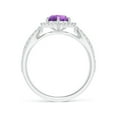 thumbnail image 2 of ANGARA Natural 0.8 Ct. Amethyst with Diamond Halo Ring in Sterling Silver for Women (Ring Size: 3.5), 2 of 10