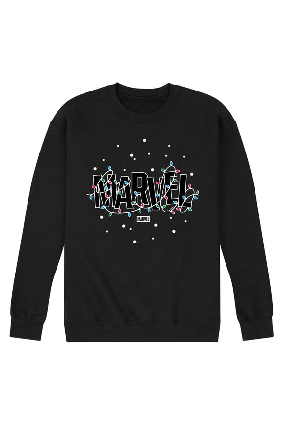 - Marvel Holiday Lights - Men's Long Sleeve Crew Fleece Sweatshirt