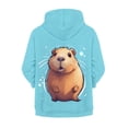 thumbnail image 2 of chaqlin Teen Girl Capybara Hoodies Trendy Y2K Zip Up Hooded Sweatshirt Cute Long Sleeve Hooded Jacket Kids Full Zip Sweater Top with Kangaroo Pocket, 2 of 5
