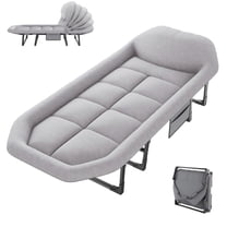 CONCETTA 71 Inch Camping Cot Extra Wide, Heavy-Duty Oxford Fabric, Portable Folding Sleeping Bed, Gray