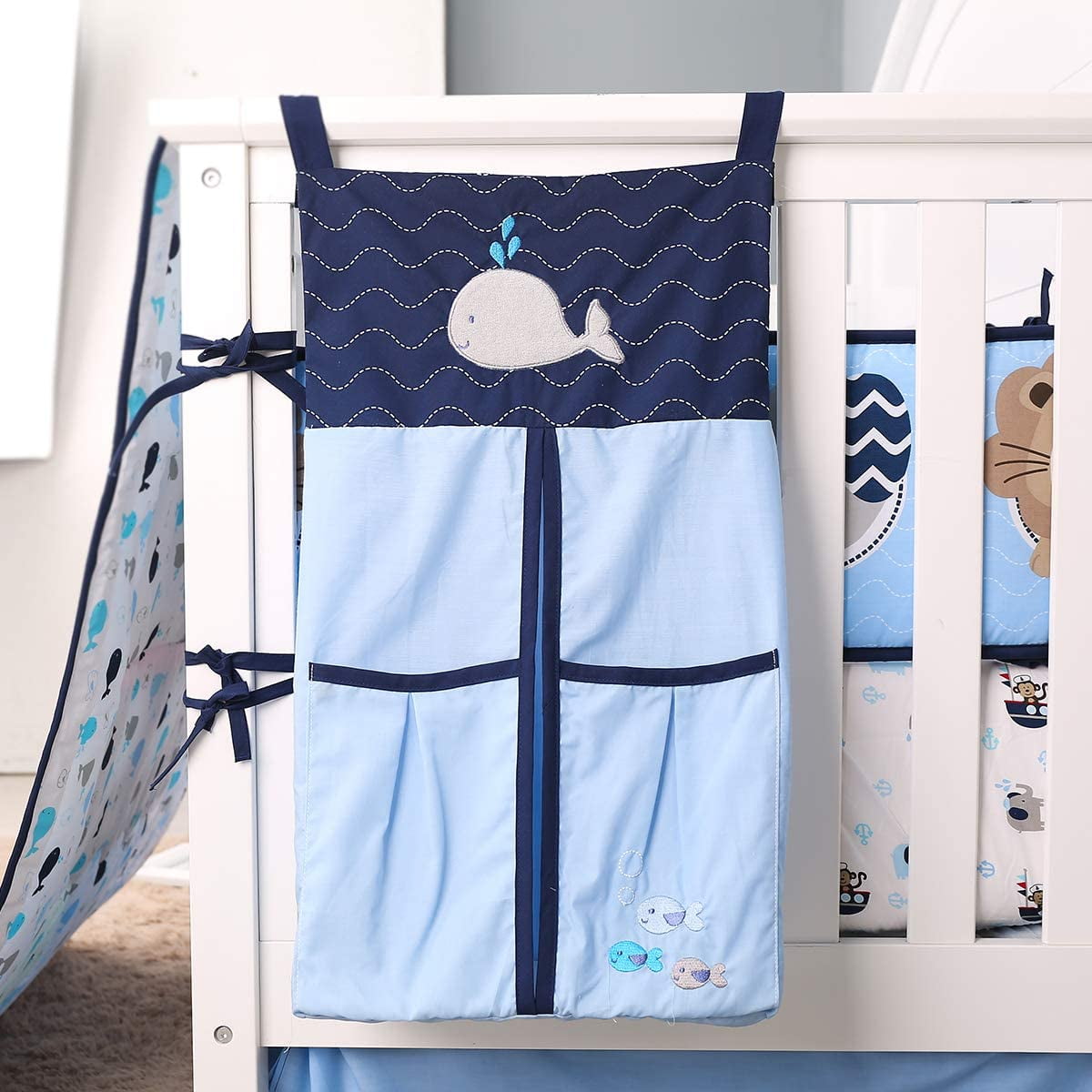 Baby boy whale bedding discount