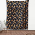 thumbnail image 4 of Ambesonne Tropical Fabric by the Yard Upholstery, Warm Colors Flowers Plot, 5 Yards, Burnt Orange Navy Blue, 4 of 5