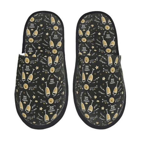 Balery Wine Glass Slient Indoor Furry Fleece Comfort House Shoes Soft Non-Slip Home Shoes Cotton slippers House Slippers-- Medium