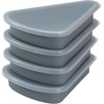 thumbnail image 1 of KEVJES 4sets Reusable Silicone Leftover Pizza Slice Storage Container with Air-tight Lids-BPA Free,Fits Single Slice up to 16\u201d,Save Space, Refrigerator organizer(4 Space Grey), 1 of 8