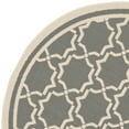 thumbnail image 2 of SAFAVIEH Courtyard Allison Geometric Bordered Indoor/Outdoor Area Rug, 5'3" x 5'3" Round, Anthracite/Beige, 2 of 4