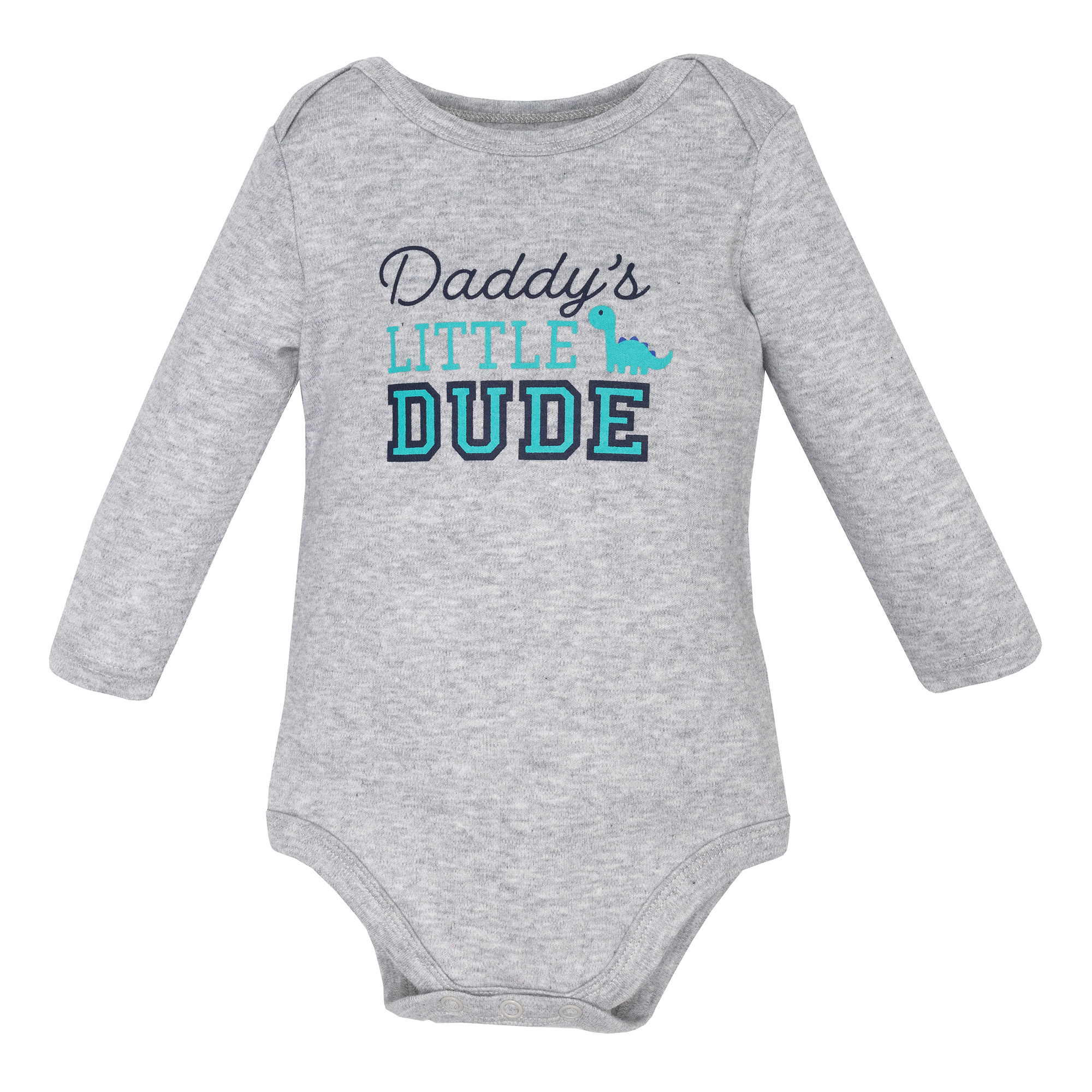 Hudson Baby Infant Boys Cotton Long-Sleeve Bodysuits 3-Pack, Little Dude Dino, 0-3 Months