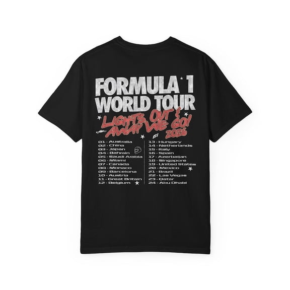 Formula 1 World Tour 2026 Racing Schedule Graphic Shirt Vintage Motorsport Fan Design Unisex Cotton T-Shirt, Sizes S-5XL