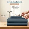 thumbnail image 3 of Casa Platino Twin XL Sheet Set – 450 Thread Count 100% Cotton Cooling Bed Sheets, Premium Hotel Sateen Finish, Soft Comfort, Snug Fit 15" Deep Pocket – Estate Blue, 3 of 8
