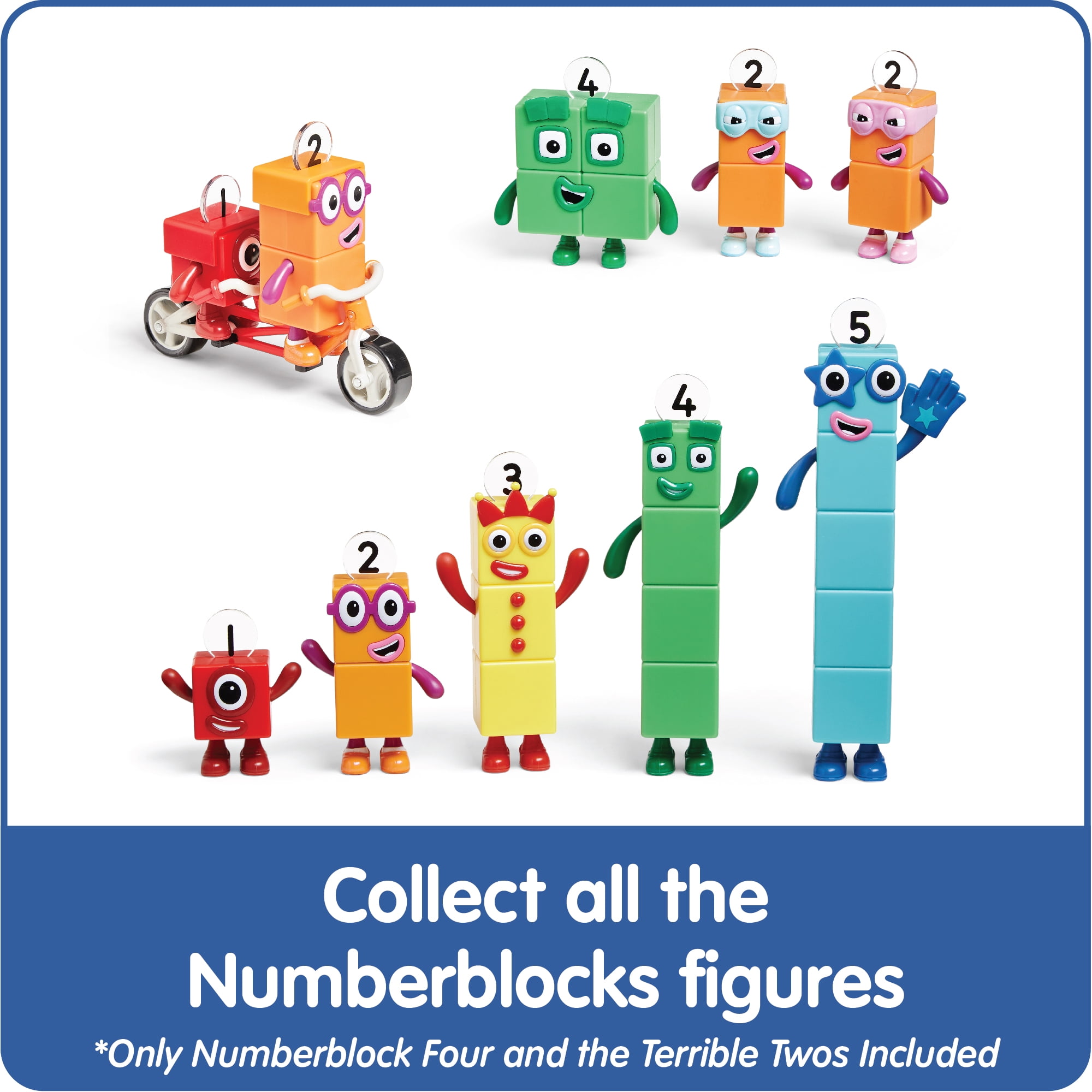 hand2mind Numberblocks® Four and The Terrible Twos, Toy Figures Collectibles, Mini Action Figures