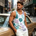 thumbnail image 3 of Men's Beach Tank Tops Hawaii Palm Tree Graphic Sleeveless Workout Shirts Loose Fit Summer Vacation Top, 3 of 4