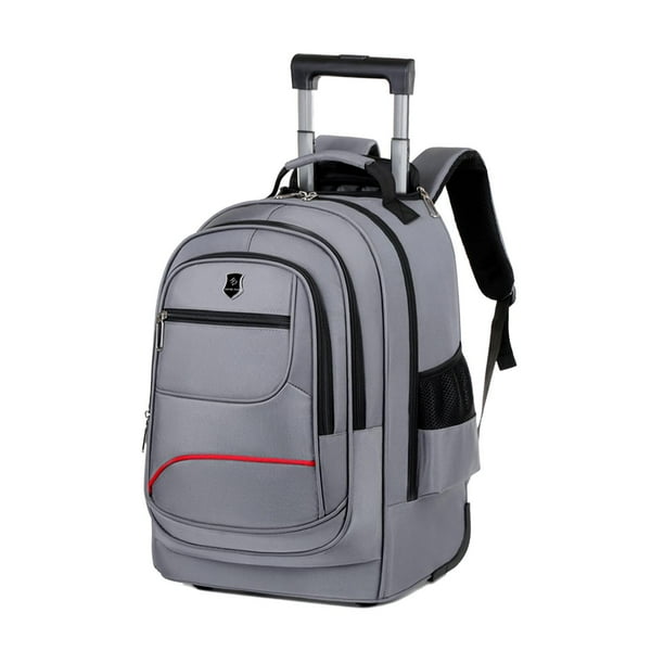 Mochila con ruedas Mochila de viaje con ruedas Maleta con ruedas para pasar la noche para hombres y mujeres Mochila multifuncional con ruedas para , Gris