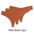 thumbnail image 3 of 3 uds bragas sin costuras para mujer, Tanga Sexy, ropa interior de cintura baja, Tanga, bragas de seda sólida, breve con espalda en T, lencería transpirable para mujer 3 pzas elegantes tangas sin cost, 3 of 5