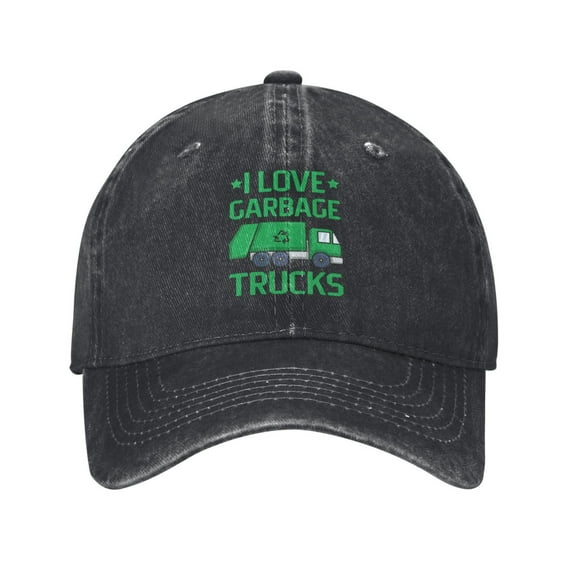 I Love Garbage Trucks Cowboy Hat Baseball Hat Trucker Hat For Men Women Retro Denim Hats Baseball Cap Dad Hat