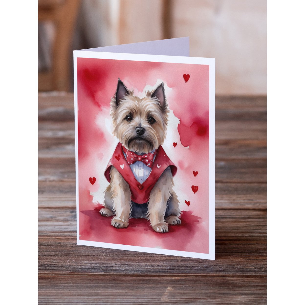 Cairn Terrier My Valentine Greeting Cards Pack of 8 7 in x 5 in