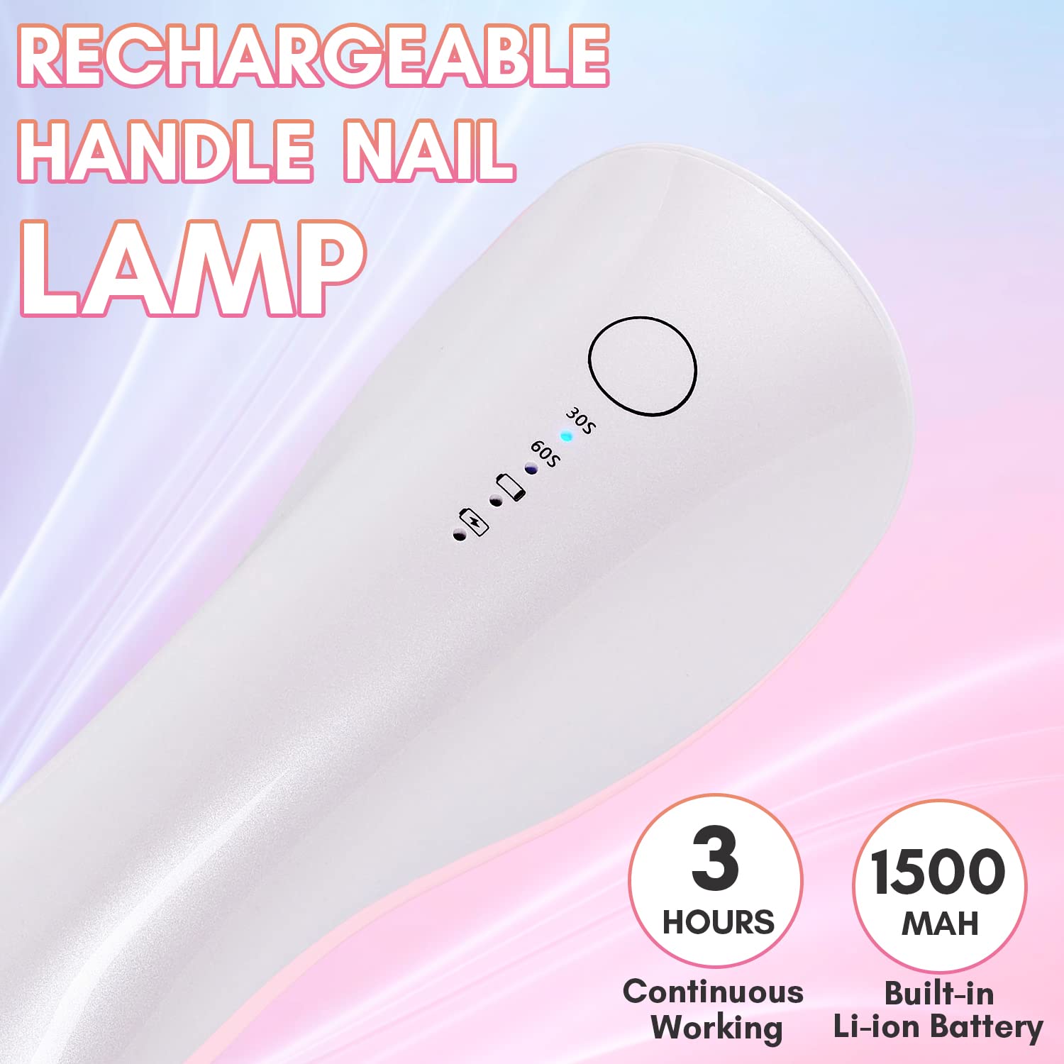 Makartt Mini UV LED Nail Lamp, Rechargeable UV Light for Nail Portable Nail Rhinestone Glue Gel Led Lamp Nail Charms Flash Curing Gel Polish Nail Dryer with 2 Timers Manicure Gel Lamp for Nail Art