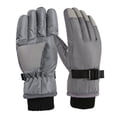 thumbnail image 2 of Guantes de invierno para niños, guantes para clima frío, guantes impermeables de felpa interiores, guantes de esquí para nieve para niñas, niños, , Gris, 2 of 8