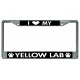 thumbnail image 2 of J'aime Mon Cadre de Plaque Jaune de Laboratoire de License de Chrome, 2 of 2