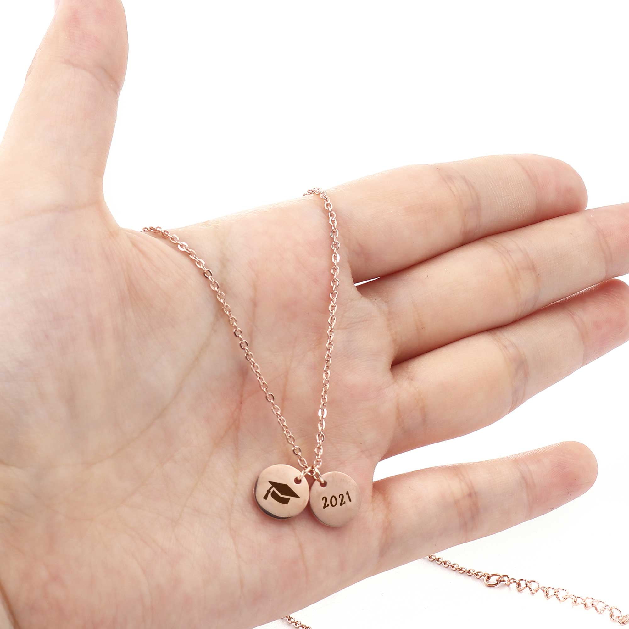 Anavia College Graduation Gift for Best Friend - 2021 Graduation Gifts for Friend - Congratulations On Your Graduation - Stainless Steel Bachelor Cap Necklace Jewelry Gift