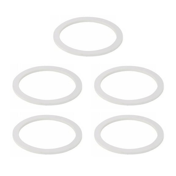 WASHWEPE 5Pcs White Sealing Rings Round for Glass Jars Silicone Gasket