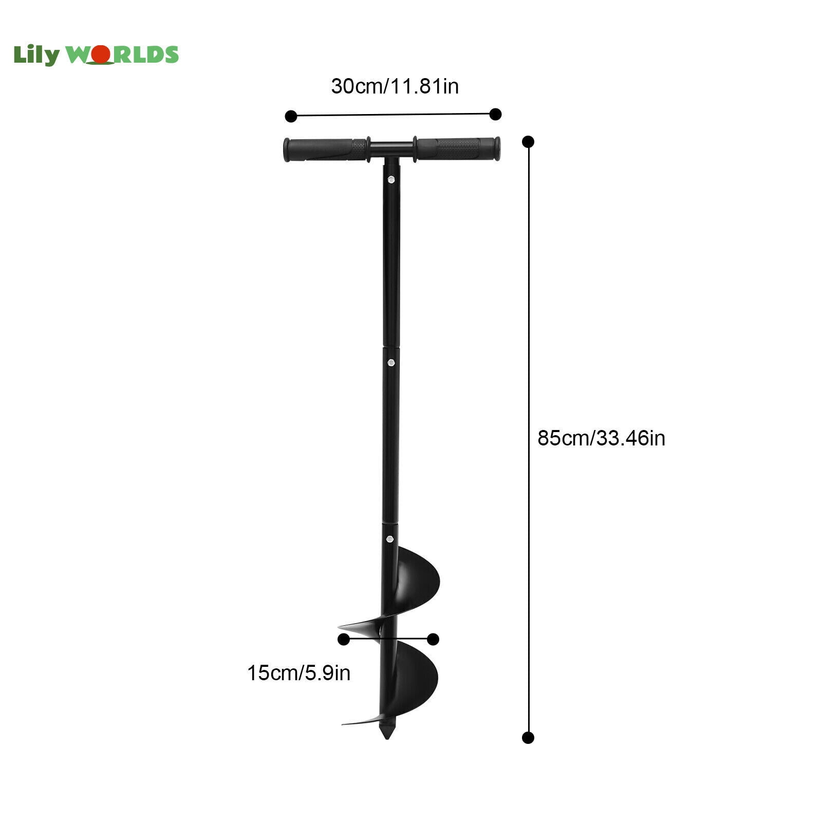 Miumaeov 6"inch Manual Auger Drill Bit Garden Plant Flower Bulb Rapid Planter Hole Spiral