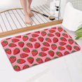 thumbnail image 4 of Red Strawberry Plants Pink Pattern Bathroom Rugs Mat,Non Slip Microfiber Bathroom Rug,Rubber Backing,Soft Bathroom Mats for Bathroom Floor,Tub and Shower,17x30in(43x75cm), 4 of 5
