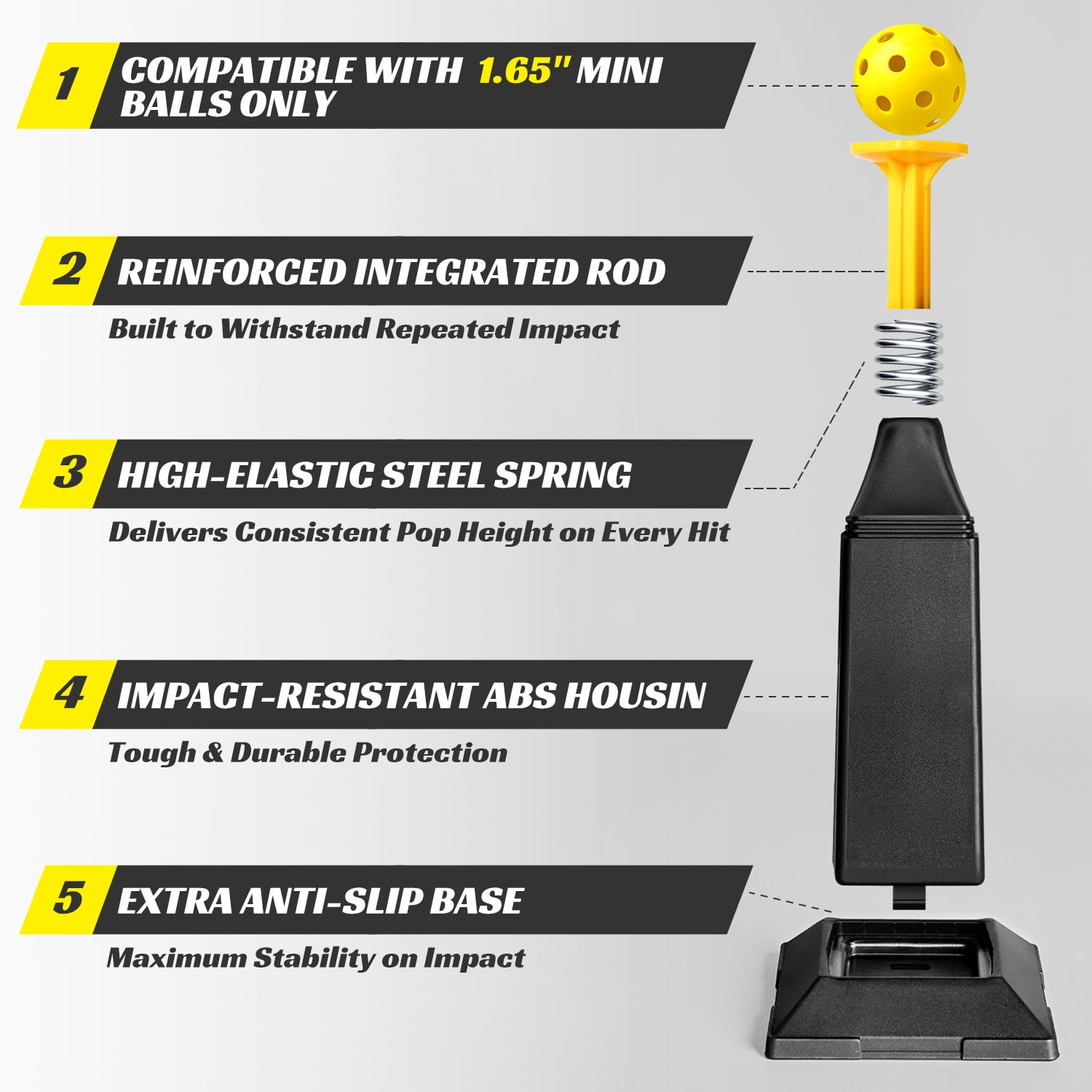 FITPLAY Baseball Trainer Tee Popper, Pop Up Baseball Training,  Baseball Pitching Machine with 12 Balls