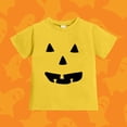 thumbnail image 2 of XEGLSBU Toddler Girl Boy T Shirts Halloween Shirt Cute Pumpkin Shirt Short Sleeve Tee Fall Tops Yellow Size 1-2 Years, 2 of 5
