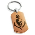 thumbnail image 1 of Stainless Steel Nautical Anchor & Skull Engraved Dog Tag Keychain Keyring, 1 of 1