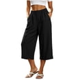 thumbnail image 2 of Drovellove Women's Plus Size Casual Cropped Pants with Pockets – Mid-Rise Straight Leg Summer Shorts, 2 of 6