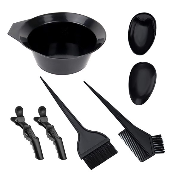 1st Choice Juego de pinceles y cuencos para tinte de cabello, kit de cuencos para mezclar, peine de tinte para tinte de cabello, aplicador de coloración (2 cepillos+tazón para mezclar+orejeras+ 2 clip