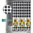 thumbnail image 3 of Shower Curtain Waterproof Shower Curtain for Bathroom,Bathtub,Shower, Sunflower Bee Black White Buffalo Plaid Shower Curtain Set with Hooks for Home Decoration 72x72 Inch, 3 of 6