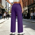 thumbnail image 7 of Axdhxbd Women's Baggy Sweatpants Elastic Waisted Drawstring Wide Leg Sweatpant Loose Casual Solid Color Sweat Pants with Pockets Purple M, 7 of 7