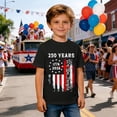 thumbnail image 2 of CONZONE 250 Anniversary Usa T Shirts For Child Kids Boys Short Sleeve Graphic Prints Crew Neck Comfort Casual Tops Black Size 2-3 Years, 2 of 4