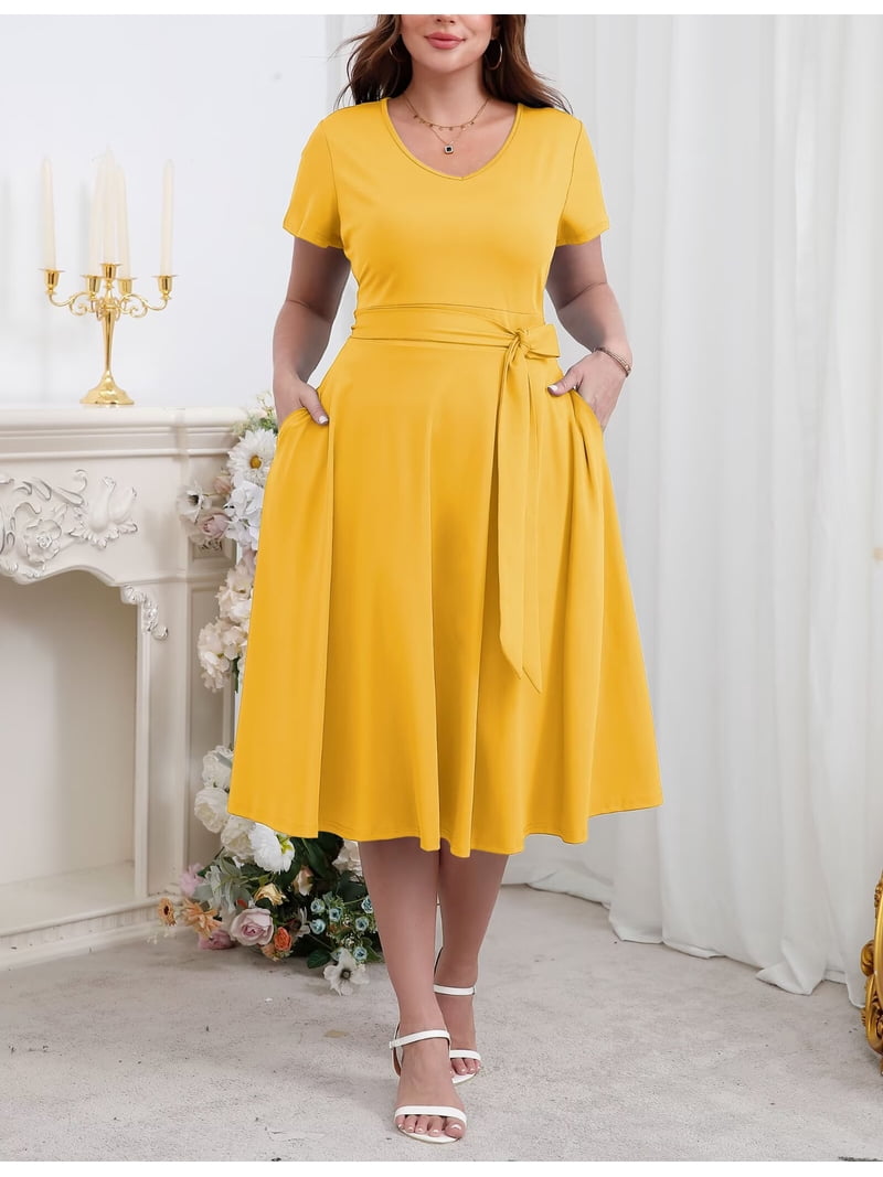 plus size yellow dresses for wedding Faviana 9469 Dress Half Sleeves Dress Length plus size yellow eyelet trim