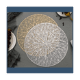 thumbnail image 3 of 1PCS Round Placemats Restaurant Hollow PVC Decoration Meal Mat Anti-Hot Dining Table Line Mat Steak Plate Pad Silver, 3 of 7