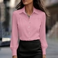 thumbnail image 4 of Aezemi Women Button down Office Blouses Collared Long Sleeve Dressy Fashion Work Casual Shirts Womens Fall Spring Business Casual Trendy Tops XXL, 4 of 7