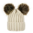 thumbnail image 5 of WMTBSRSW Women's Winter Hat Soft Knit Beanie with Faux Fur Pom Hat with Warm Fleece Lining Skull Cap for Women, 5 of 6