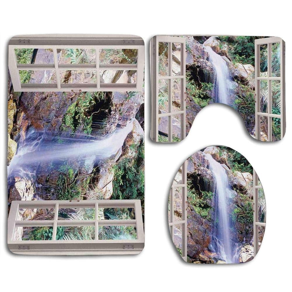 GOHAO House Open Window Sees a Small Water Cascade Flowing Down Hills