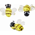 thumbnail image 6 of 1 Box 12Pcs Bee Beads Bulk Handmade Lampwork Glass Beads Cute Bumble Bee Honeybee Yellow 3D Tiny Insects Glaze Loose Spacers for DIY, 6 of 7