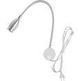 thumbnail image 1 of Luz de lectura de 3 W, lámpara de noche LED flexible de 3 W con interruptor y enchufe con cable, luz de pared de cuello de cisne para dormitorio, hotel, oficina, 6000 K (plata-blanco frío) TUNC Sencillez, 1 of 5