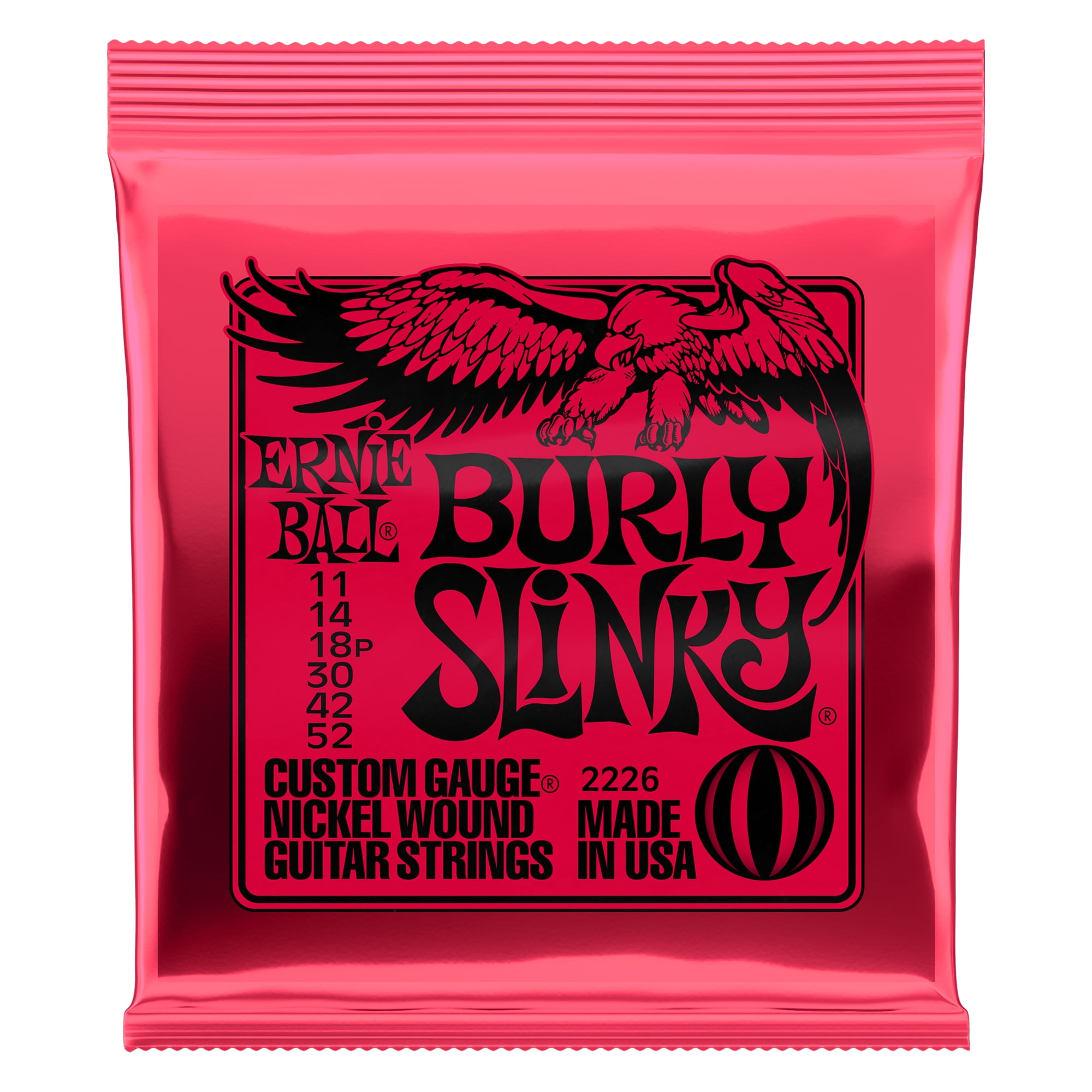 12 PACK Ernie Ball 2226 Burly Slinky Nickel Wound Electric Guitar Strings (11-52)