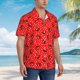 thumbnail image 3 of Fotbe Red Ladybugs On White Dotted Camisa Hawaiana para Hombre Unisex – Camisa Casual de Verano con Botones de Manga Corta de Algodón y Lino,3X-Large, 3 of 7
