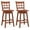 Walnut, variant on Gymax 2PCS 24.5 Inch Counter Height Bar Chairs Swivel Bar Stools w/ Hollow Backrest White