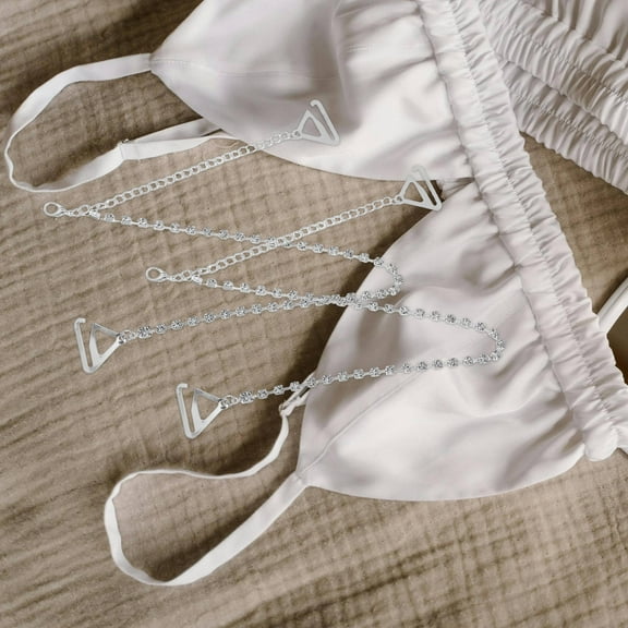 WHAMVOX 1 Pair Elegant Rhinestone Shoulder Chains For Women Invisible Adjustable Straps Wedding Dress