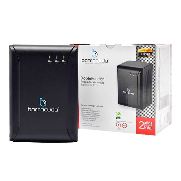 Regulador de Voltaje Barracuda 8 Contactos Negro