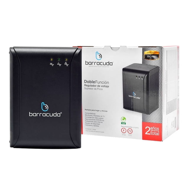 Regulador de Voltaje Barracuda 8 Contactos Negro